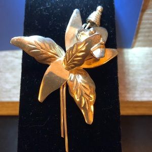 Mid Century TAXCO Orchid Brooch signed DS 925 Mex